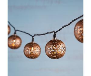 Guirlande Solaire Marocaine 16 Boules Couleur Bronze