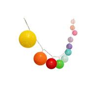 Lumisky Guirlande lumineuse solaire MIMY COLORS SOLAR – 10 boules coton LED blanc chaud 3,80 m