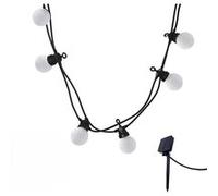 Guirlande lumineuse solaire 10 globes blanc chaud LED PARTY MILKY SOLAR 5.70m 8 modes