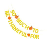 Guirlande Suspendue So Much To Be Thankful For en Papier Doré | Décoration Simple et Créative, Thème Thanksgiving, Peut être Suspendue Arbre, Accessoire Photo