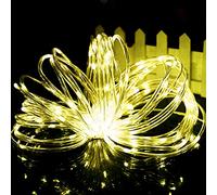 Guirlande Tube Lumineuse LED, 5M 50LED Lumière de corde de Noël Guirlande lumineuse de jardin à piles avec 8 modes à distance pour la décoration extérieure intérieure (Chaud)