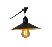 Guirlande lumineuse extérieure 6m avec 10 ampoules LED filament E27 blanc chaud VINTY LIGHT et abat-jour en métal style vintage