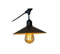 Guirlande lumineuse extérieure 6m avec 10 ampoules LED filament E27 blanc chaud VINTY LIGHT et abat-jour en métal style vintage