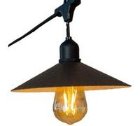 Guirlande lumineuse extérieure 6m avec 10 ampoules LED filament E27 blanc chaud VINTY LIGHT et abat-jour en métal style vintage