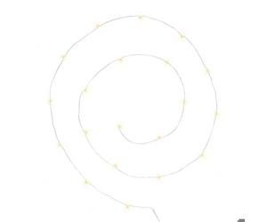 Guirlandes ""Anya"" 20 microLED à pile argent blanc chaud L190cm - Atmosphera Créateur d'intérieur