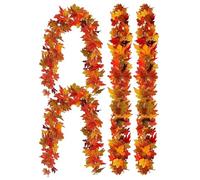 Guirlandes de feuilles d'automne - Guirlande de feuilles d'érable | Guirlandes artificielles à suspendre | Décoration de récolte de Thanksgiving | Décoration de feuillage d'automne artificiel pour la