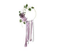 Guirlandes De Fleurs Simulation Charme Couronne Artificielles avec des Rubans Dentelle en pour L'embellissement La Pièce des Âges Guirlandes Blanches