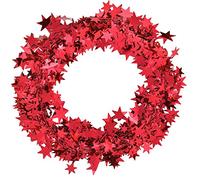 Guirlandes de guirlandes d'étoiles de 7,5 m, guirlandes de guirlandes d'étoiles Scintillantes argentées, décorations de Guirlande de Fil d'étoile de Noël Petite Guirlande (Rouge)