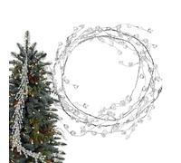 Guirlandes de Noël en - Guirlande de Perles de Noël argentées Brillantes, Guirlande de Perles irisées Transparentes irisées, Guirlande de Perles artificielles de 10 m, Guirlande de Perles pour
