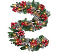 Guirlandes de Noël pour la décoration | Couronne lumineuse de Noël réaliste | Guirlande décorative légère pour fenêtre, extérieur, intérieur, mur, porte, passage