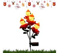 Guirlandes De Noël Solaires Extérieur | Décor Jardin Fêtes Résistant Aux Intempéries,Décorations Solaires Rose De Noël Pour Extérieur,Pour Terrasse Jardin Véranda Pelouse Allée Entrée Paysage Parterre