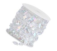 Guirlandes de Perles Cristal, Colorées Transparent Cristal Guirlande Acrylique Diamant Sapin Noël Perlées Décorations Chaîne Cristaux Suspendus Mariage Décor pour Fête Rideau Porte Maison DIY 10M