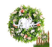 Guirlandes de printemps pour porte d'entrée | Garland vert artificiel | d'eucalyptus de 18 pouces pour porte d'entrée, porche, décoration de fenêtre avec panneau pour maison, ferme
