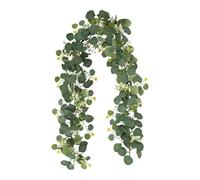 Guirlandes d'eucalyptus artificielles de 180 cm à suspendre, accessoire parfait pour le salon ou le bureau avec 60 têtes de fleurs d'eucalyptus réalistes