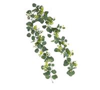 Guirlandes d'eucalyptus artificielles de 180 cm à suspendre, accessoire parfait pour le salon ou le bureau avec 60 têtes de fleurs d'eucalyptus réalistes