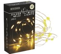 Guirlandes en fil de fer 40 LED blanc chaud avec piles