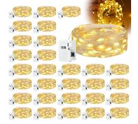 Guirlandes Lumineuses à Piles: 30 Pièces Guirlande Lumineuse LED, 2m 20 LEDs Guirlandes En Cuivre étanche, Guirlandes Lumineuse Pour Chambre Noël Mariage Fête Jardin Pot Mason Maison