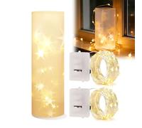 Guirlandes lumineuses à piles avec film transparent étoilé, décorations étanches pour intérieur et extérieur, chambre, fête, mariage. Fil de cuivre 3M avec 30 LED, film 47*27CM, blanc chaud