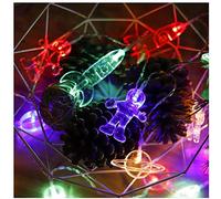 Guirlandes lumineuses, Chaîne lumineuse créative de fusée de vaisseau spatial d'astronaute, lampe de décoration de chambre d'enfant à piles, lumières féeriques for vacances(Colorful,9.8FT(20LED))