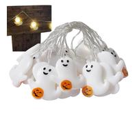 Guirlandes lumineuses décoratives d'Halloween | 10 LEDs à Piles Décor Imperméable | Lumières décoratives de fantômes d'Halloween | pour Fenêtre Mur Porte Chambre Porche Fête Arrière-Cour