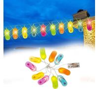 Guirlandes Lumineuses en Plastique Flip Flop Guirlandes Lumineuses De Fête, Pantoufles De Jardin De Plage Lumières Décoratives, Lumières Décoratives sur Le, A: 160 cm 10 Lights