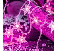 Guirlandes lumineuses étoiles USB, 6M 25Pcs LED Guirlande lumineuse étoile, éclairage décoratif pour Noël mariage anniversaire fête chambre chambre, rose