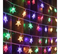 Guirlandes lumineuses étoiles USB, 6M 25Pcs LED Guirlandes lumineuses étoile, éclairage décoratif pour Noël Mariage Anniversaire Fête Chambre Chambre, Coloré