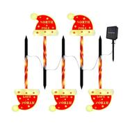 Guirlandes Lumineuses Extérieures en Forme De Canne De Noël | Lanterne Solaire Festive | Décor pour Canne De Noël,pour Allée Terrasse Cour Pelouse Jardin Chemin Fêtes