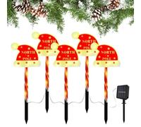 Guirlandes Lumineuses Extérieures en Forme De Canne De Noël | Lanterne Solaire Festive - Décorations De Noël pour Allée | pour Allée Jardin Terrasse Chemin Maison