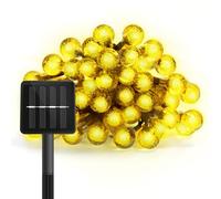 Guirlandes lumineuses extérieures solaires, 12 m 50 LED lumières de Noël extérieur, guirlande solaire extérieure avec 8 modes 2700 K, IP65 Guirlande solaire extérieure pour jardin, terrasse, Noël