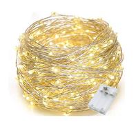 Guirlandes Lumineuses LED, 10m 100 LED Guirlande Lumineuse a Pile, lumières d'arbre de Noël, pour Décoration Chambre, Jardin, Anniversaire, Mariage, Noël, Halloween, Thanksgiving, Fête (Blanc Chaud)