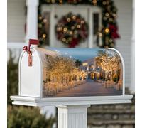 Guirlandes lumineuses magnétiques pour boîte aux lettres, décorations de Noël modernes et festives avec palmiers, jaune chaud, 53,3 x 64,9 cm