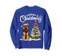 Guirlandes Lumineuses pour Sapin de Noël en Forme de Chien de Berger Allemand Sweatshirt, Unisexe pour Adultes, Bleu Royal, XL