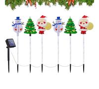 Guirlandes Lumineuses Solaires de Noël - 6 Pièces de Figurines de Bonhommes de Neige Imperméables - Lumières Solaires De Noël avec Figurines - pour Jardin Pelouse Terrasse Allée Sol
