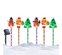 Guirlandes Lumineuses Solaires De Noël pour Extérieur - 6 Pièces de Figurines de Bonhommes de Neige Imperméables,Lumières Solaires De Noël avec Figurines | pour Jardin Pelouse Terrasse Allée Sol
