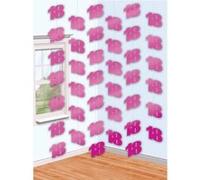 Guirlandes verticales anniversaire 18 ans roses (x6) roses G