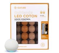 GuirLED - Guirlande lumineuse boules coton LED USB - Commande Vocale - Amazon Alexa & Google Assistant - Programmable à l'infini - Adaptateur secteur 2xUSB inclus - 24 boules 2.4 - Mesopotamia
