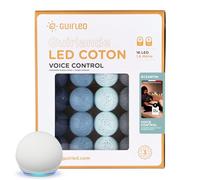 GuirLED - Guirlande lumineuse boules coton LED USB - Commande Vocale - Amazon Alexa & Google Assistant - Programmable à l'infini - Chargeur double USB 2A inclus - 16 boules - Byzantin