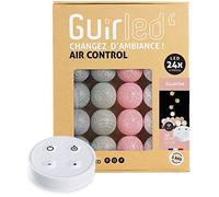 GuirLED - Guirlande lumineuse boules coton LED USB - Télécommande sans fil - Chargeur double USB 2A inclus - 4 intensités - 24 boules 2.4m - Églantine
