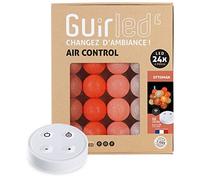 GuirLED - Guirlande lumineuse boules coton LED USB - Télécommande sans fil - Veilleuse bébé 2h - Adaptateur secteur double USB 2A inclus - 4 intensités - 24 boules 2.4m - Ottoman