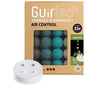 GuirLED - Guirlande lumineuse boules coton LED USB - Télécommande sans fil - Veilleuse bébé 2h - Adaptateur secteur double USB 2A inclus - 4 intensités - 32 boules 3.2m - Mangrove