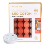 GuirLED - Guirlande lumineuse boules coton LED USB - Télécommande sans fil - Veilleuse bébé 2h - Adaptateur secteur double USB 2A inclus - 4 intensités - 32 boules 3.2m - Ottoman