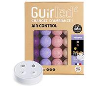 GuirLED - Guirlande lumineuse boules coton LED USB - Télécommande sans fil - Veilleuse bébé 2h - Adaptateur secteur double USB 2A inclus - 4 intensités - 16 boules 1.6m - Provence