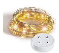 GuirLED - Guirlande lumineuse mini LED USB - Télécommande sans fil -Timer 2h - 4 intensités - Adaptateur secteur double USB 2A inclus - 100 LED 10 mètres - Filament Silver