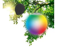 GuirLED - Sphère Solaire Boule lumineuse LED IP55 RGB Premium XL - Rechargeable Soleil/Secteur - Télécommande - Lampe de Jardin - Fixation dans les arbres - Diffusion 360°- Fabriquée En France - 40 cm