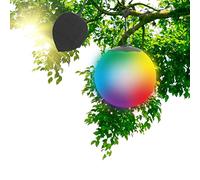 GuirLED - Sphère Solaire Boule lumineuse LED IP55 RGB Premium XL - Rechargeable Soleil/Secteur - Télécommande - Lampe de Jardin - Fixation dans les arbres - Diffusion 360°- Fabriquée En France - 30 cm
