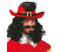 GUIRMA Chapeau Mousquetaire Feutre Rouge