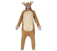 GUIRMA | Costume da Renna per Uomo (42-44/L) - Indumento da Notte con Cappuccio - Abbigliamento Natalizio, Capodanno, Carnevale, Feste a Tema Animali, Mascherate, Celebrazioni, Cosplay - Marrone