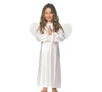 GUIRMA | Costume d'Ange Enfant (5-6 ans) - Ailes et Robe - Costumes de Noël, Nouvel An et Fêtes Costumées - Idéal pour Enfants et Filles - Unisexe - Blanc