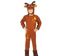 GUIRMA | Costume de Renne Enfant (3-4 ans) - Cagoule et Combinaison - Costumes de Noël et Nouvel An pour Fêtes Costumées et Célébrations - Idéal pour Enfants - Marron